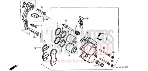 FRONT BRAKE CALIPER (1) CR250RF de 1985